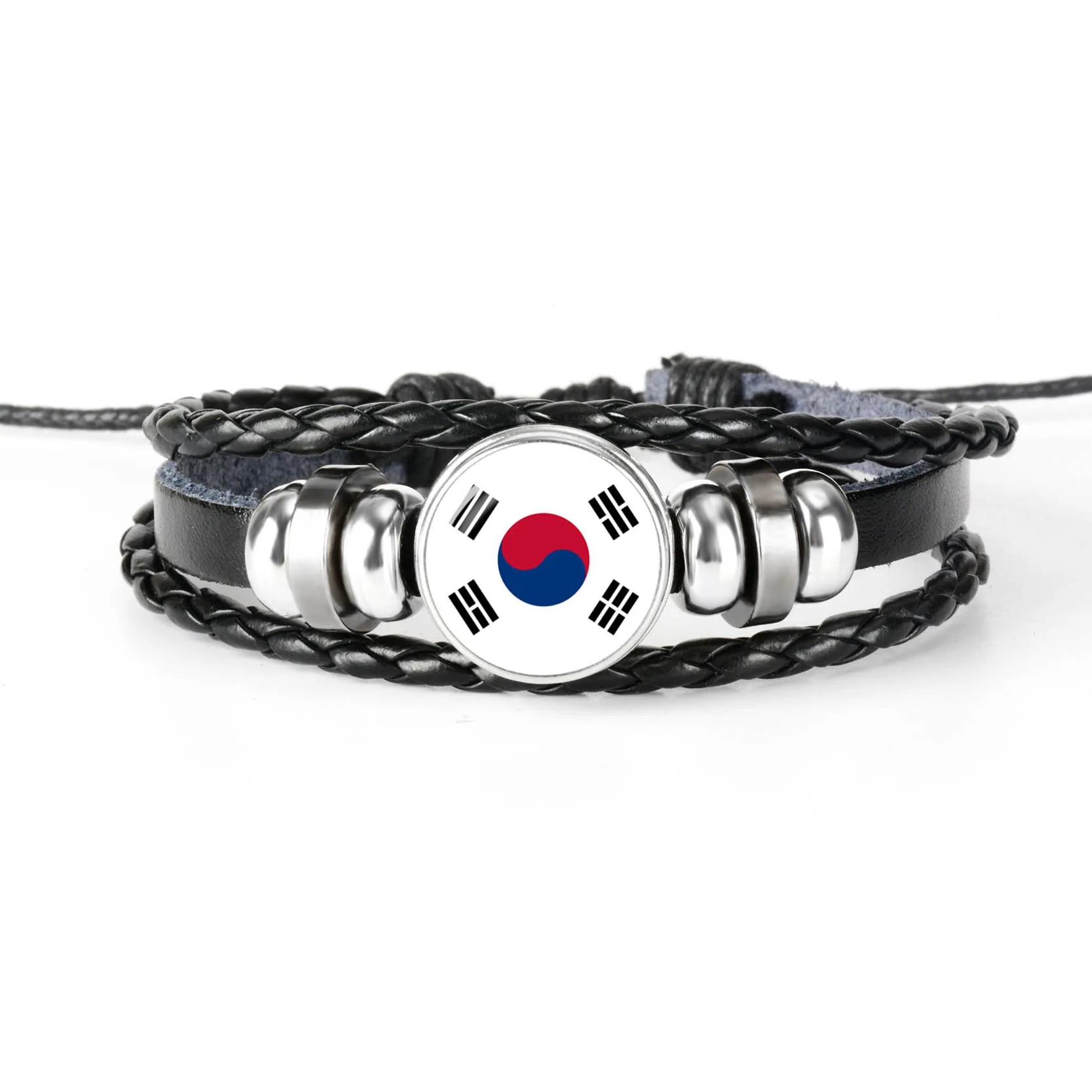 한국 국기 팔찌 매력 Paracord 팔찌 & Bangles 여성과 남성을위한 보석 선물을 사용자 정의