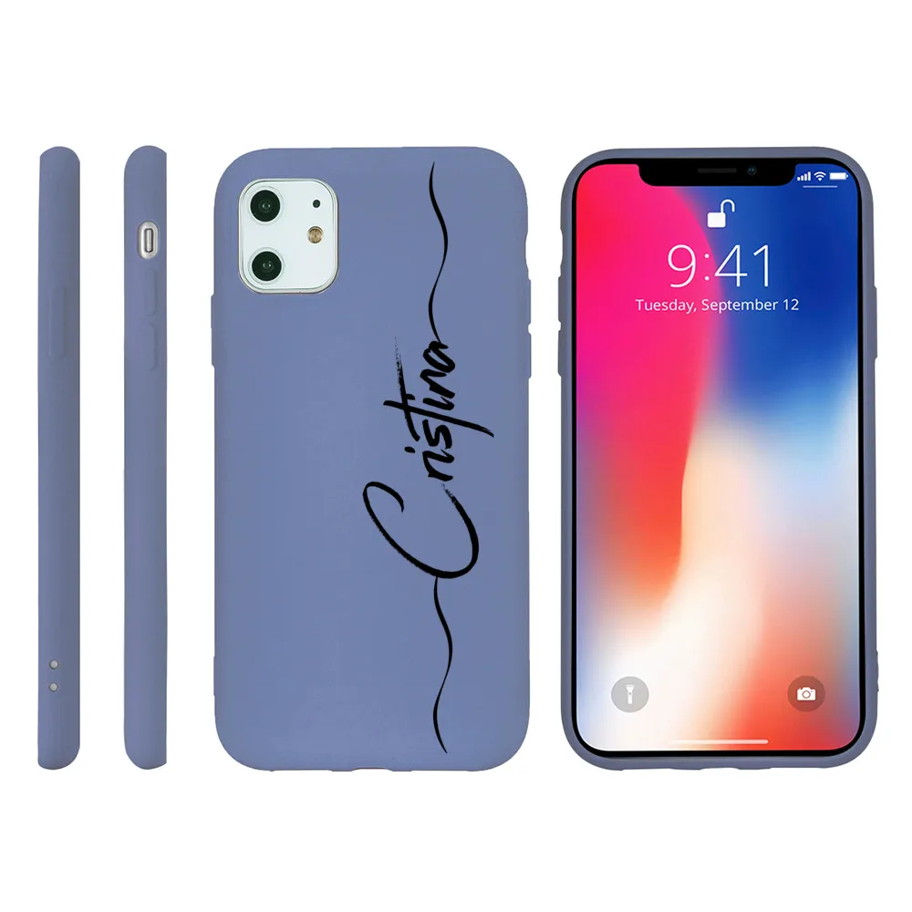 Name Custom Phone Case for Apple iPhone 13 Pro Max 12 Silicone 11 Funda 8 Plus SE 2020 X XS XR 6 6s 7 Couples DIY Coque Gifts iphone 13 pro max cover