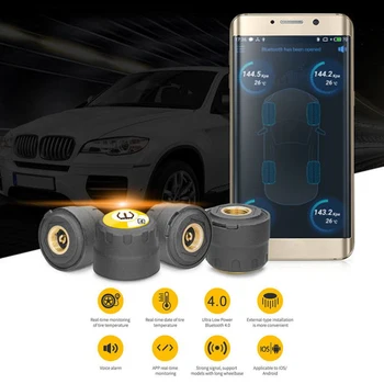 

Plastic External Tyre Pressure Sensor Universal Bluetooth 4.0 Driving TPMS Alarm System Professional Inspection Tool For Android