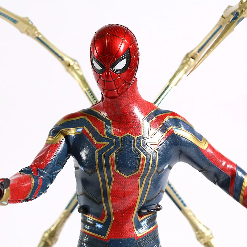 Горячие игрушки Мстители Бесконечность войны Железный паук Питер Паркер ПВХ фигурка Коллекционная модель игрушки(настоящая одежда