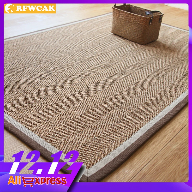 

Cezanne New Nordic Simple Sisal Carpet Modern American Living Room Tea Table Study Bedroom Floor Mat