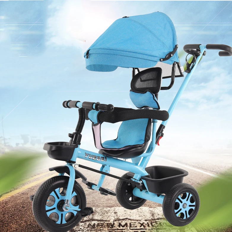 4 In 1 Infant Tricycle Folding Rotating Seat Baby Stroller 3 Wheel Bicycle Kids Bike Three Toddler Trolley | Мать и ребенок