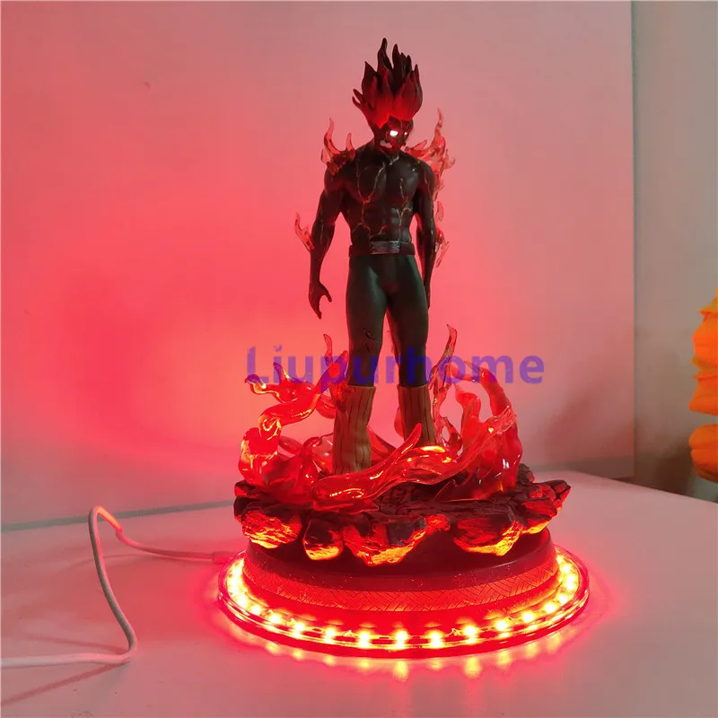  Naruto Figure Might Guy LED Decorative Night Light Could Guy Statue Base USB LED Desk Bedroom Lamp 