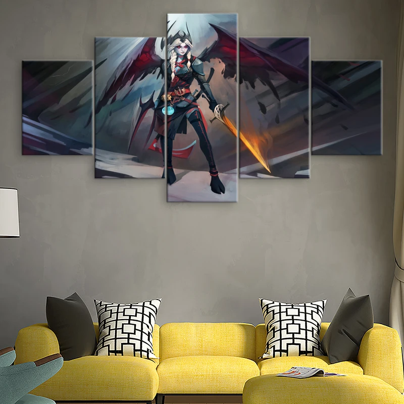 Wall Decor Canvas Painting 5 Panel DOTA 2 Assassin Modern Printed Wall Art Pictures Decorative Game