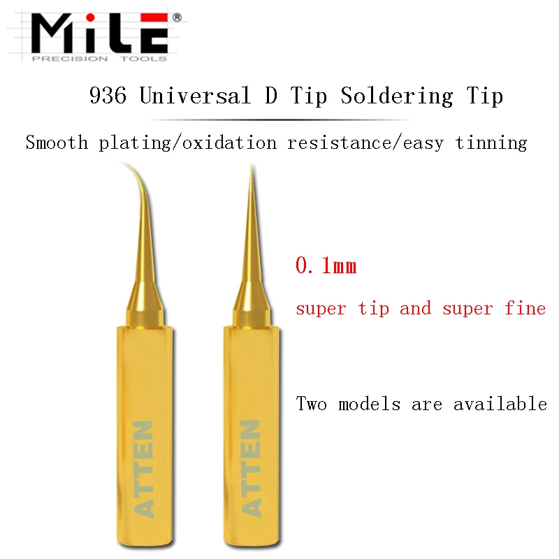 

0.1mm SuperFine Soldering Iron Tips High Speed Copper Welding Tips High Temperature Resist Non-Magnetic For BGA Soldering Rework