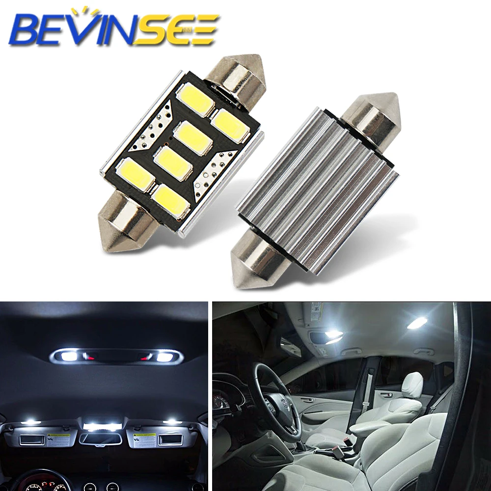 

1 Non-polar LED highlight car double tip reading light license plate car light map light 31mm 36mm 39mm 41mm 6000K white bulb
