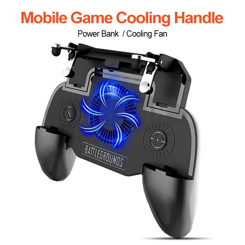 

Six Finger All-in-One PUBG Mobile Game Controller Game Controller Gamepad Trigger Aim Button Joystick with Cooler Cooling Fan
