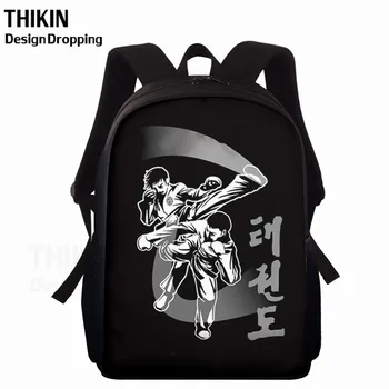 

THIKIN Cool JUDO Arts Print School Bags For Boys Girls 3D Karate/Taekwondo/Aikido Kids Backpacks Cobra Kai 15inch Child Bookbag