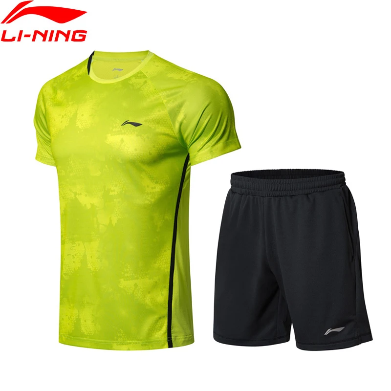 (Распродажа) Li Ning мужские костюмы для бадминтона футболка + шорты набор