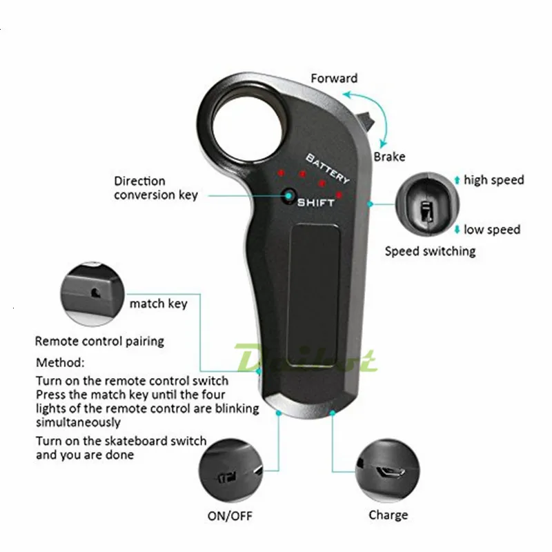 Daibot Adult Electric Scooter Four Wheel Electric Scooters 150W Hub Motor Wireless Bluetooth Remote Mini Longboard Skateboards   (22)