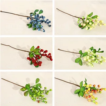 

12Pcs Fake Single Stem Berry 9.45" Length Foam Berries for DIY Wedding Gift Box Accessorie Christmas Party Home Decorative