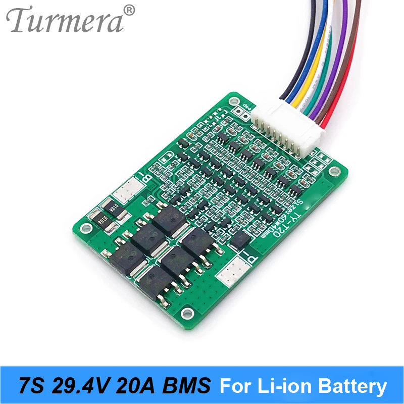 7S 24V 15A 18650 Lithium Battery Protection Board for 25.2V 29.4V E-bike E-scooter Battery BMS Suit a Power Wheels battery pack 04