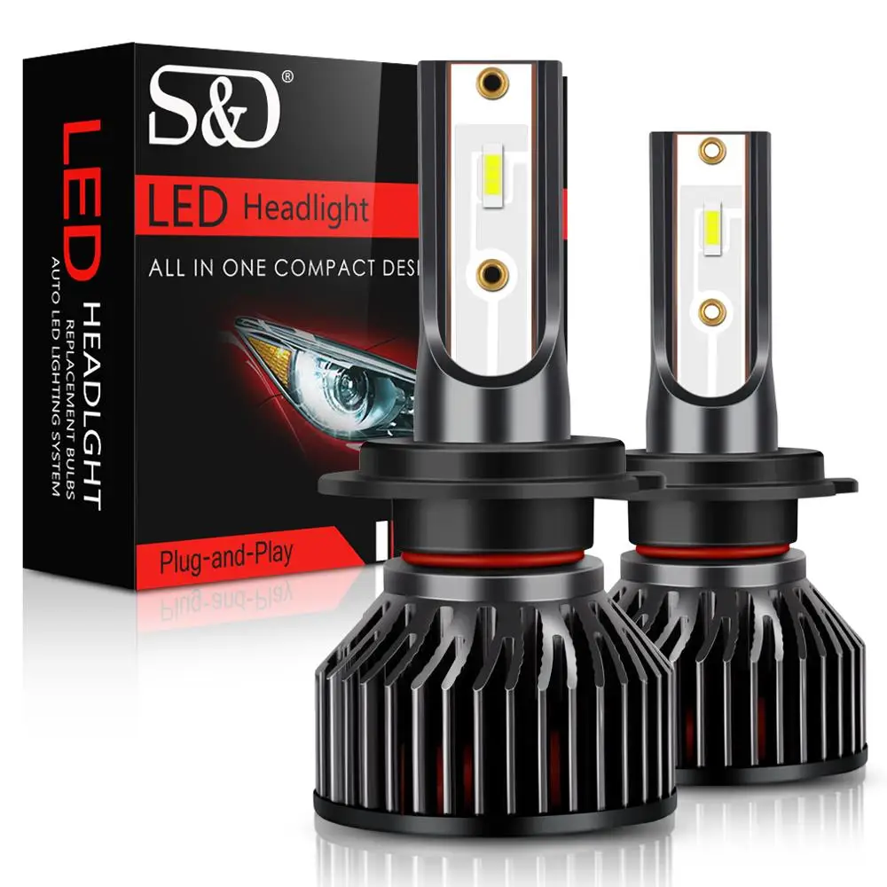 

SD 12000LM Mini H4 H7 H1 H3 H8 H11 LED Bulb Car Headlight Led Lamps 9005 HB3 9006 HB4 White Auto Fog Lights Headlamp 12V 6000K