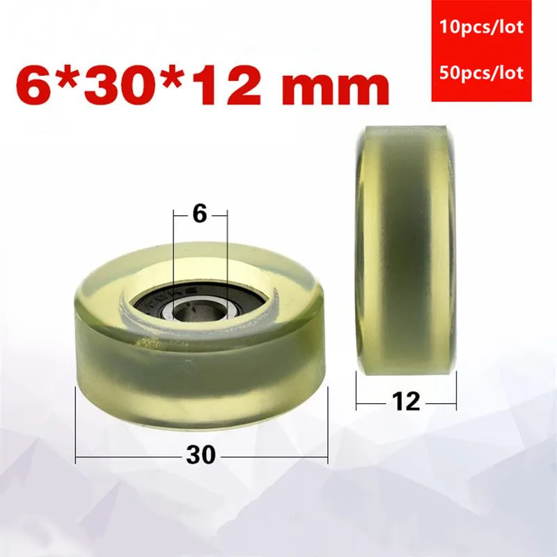 10 Stück/50 Stück 6 x 30 x 12 mm PU62630-12 PU-Lager 626 626RS geräuscharmes Rollenrad Reibriemenscheibe 6 x 30 x 12 mm – Detail 1