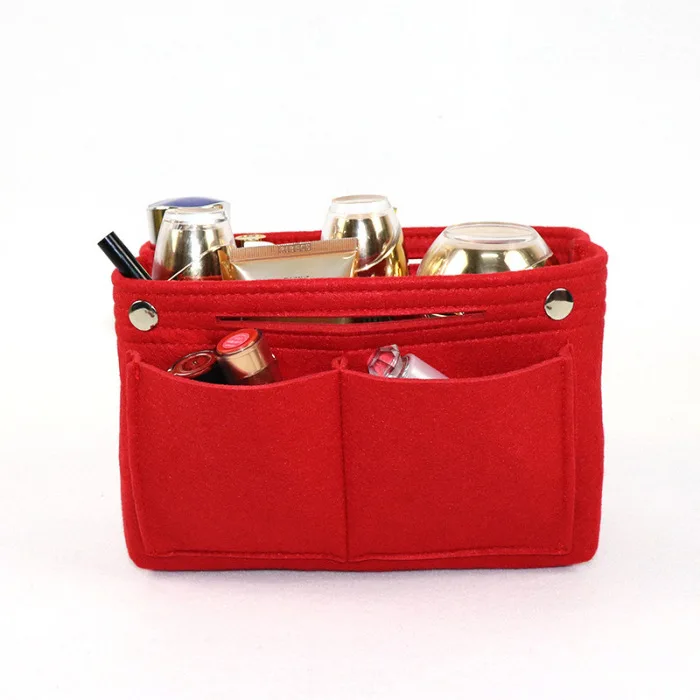 Hot Felt Insert Purse Organizer Handbag Foldable Cosmetic Travel Bag for Women BVN66