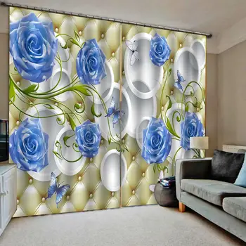 

custom curtain Colored diamond Window Blackout Luxury 3D Curtains set For Bed room Living room Office Hotel Home Wall Decorative