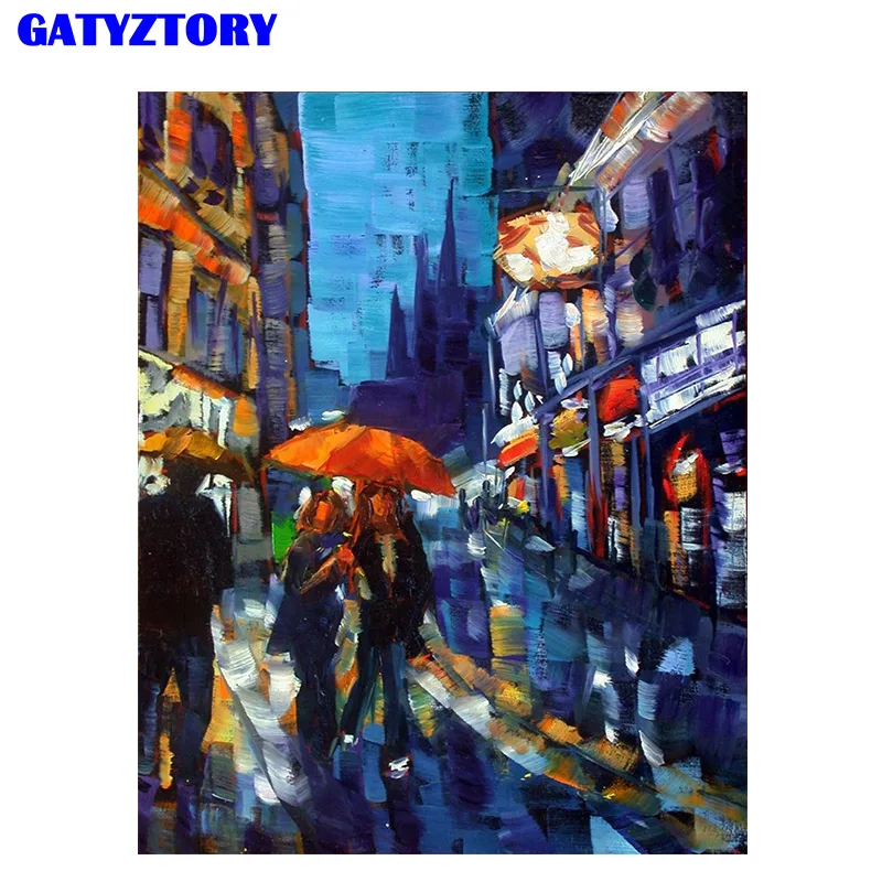 GATYZTORY рамка Diy картина по номерам пейзаж холст картина акриловая Настенная картина уникальный подарок для домашний декор искусство - Цвет: 190806-113