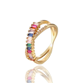 

Petite Flower Wedding Rings for Women Jewelry Cubic Zircon Rose Gold Color Engagement Rings Baguetee Female Anel Bijoux Gift