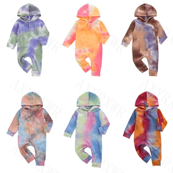 

Autumn Baby Romper Toddler Kids Baby Boys Girls Ribbed Knitted Tie Dye Print Long Sleeve Romper Jumpsuits One-Pieces Outfits