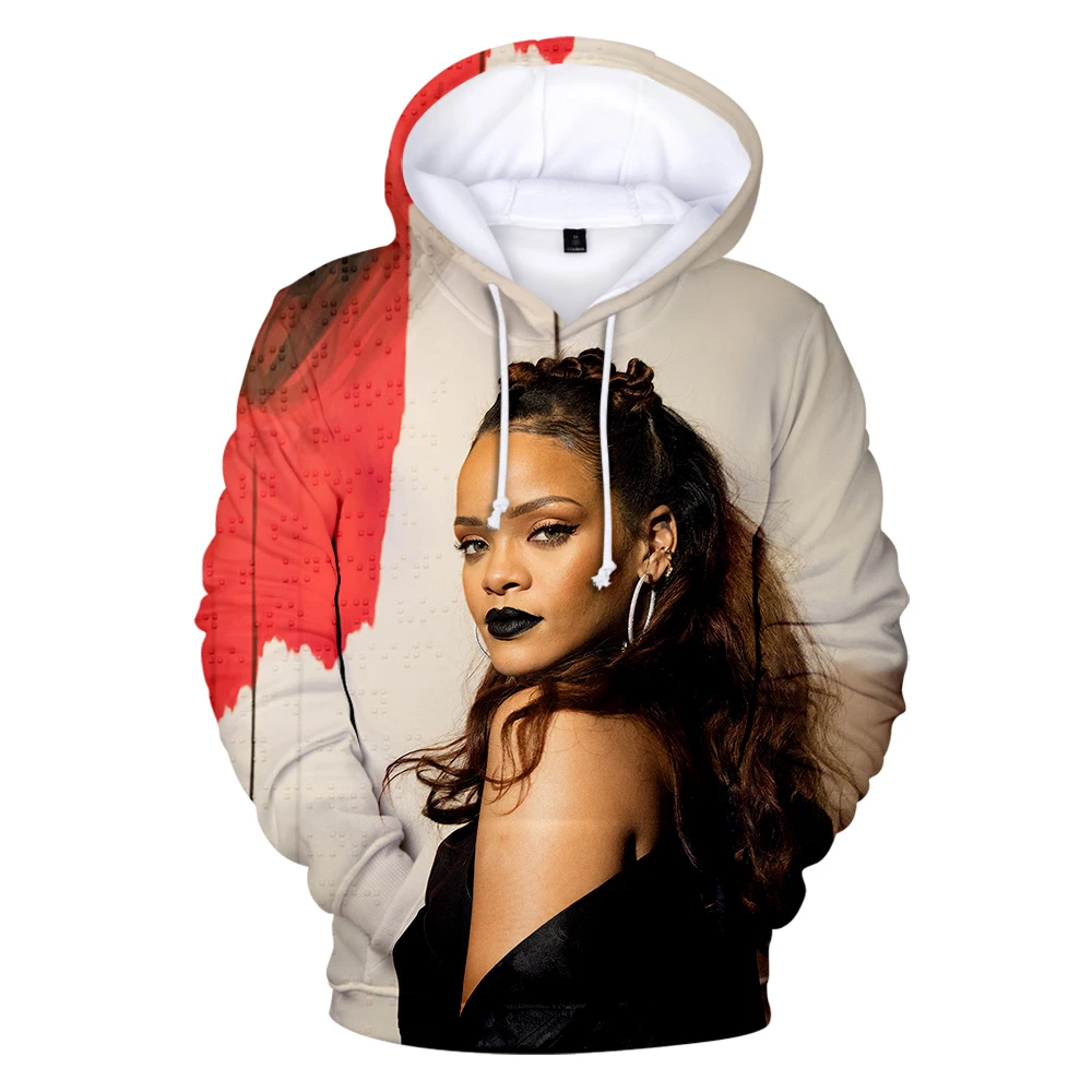 Певица Рианна толстовки 3D печати толстовки Горячая Распродажа Толстовка Harajuku Rihanna одежда с капюшоном плюс размер для женщин