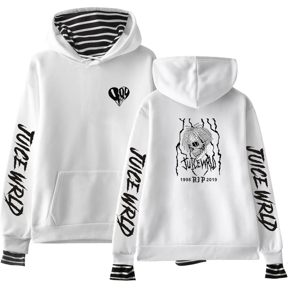 

Fashion Kopo Juice wrld Hoodies Sweatshirt Fake Two Harajuku Hot Sale Pullover Men Style Hip Hop Autumn Winter Street Wear New