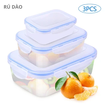 

Kitchen Plastic Microwave Bento box Outdoor Picnic Food Storage Container Eco Friendly lunch box for kids school Dinnerware Set