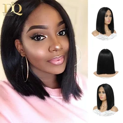 글루리스 가발 레이스 부분 인모 가발, 브라질 스트레이트 레이스 가발, 밥 레미 헤어 가발, 미리 뽑은 헤어 라인, 밀도 150%