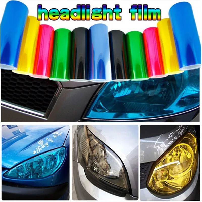 30/40cmx1mAuto Car Light Headlight Taillight Tint Vinyl Film Sticker Easy Stick Motorcycle Whole Decoration 12 colors | Автомобили и
