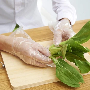 

Disposable Food Preparation Gloves-600 Plastic Food Safety Disposable Gloves, Food Handling, Transparent