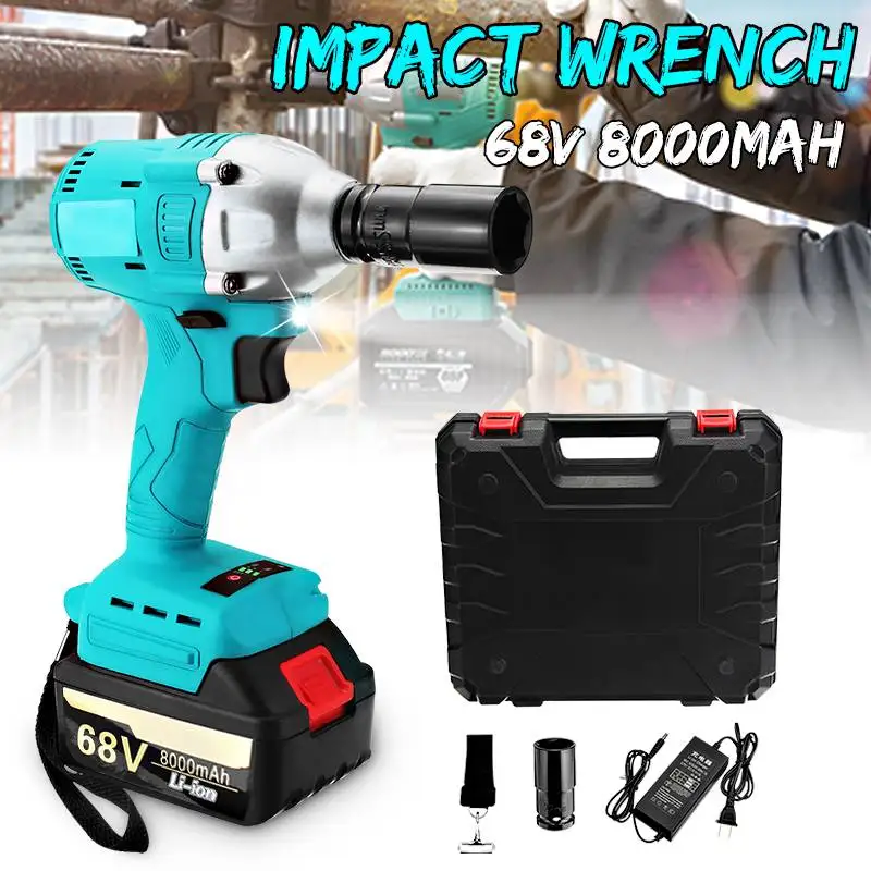 

Doersupp 68V 8000mAH Dual Speed Brushless Electric Impact Socket Wrench Cordless Rechargeable Electric Hand Drill 330 N.M