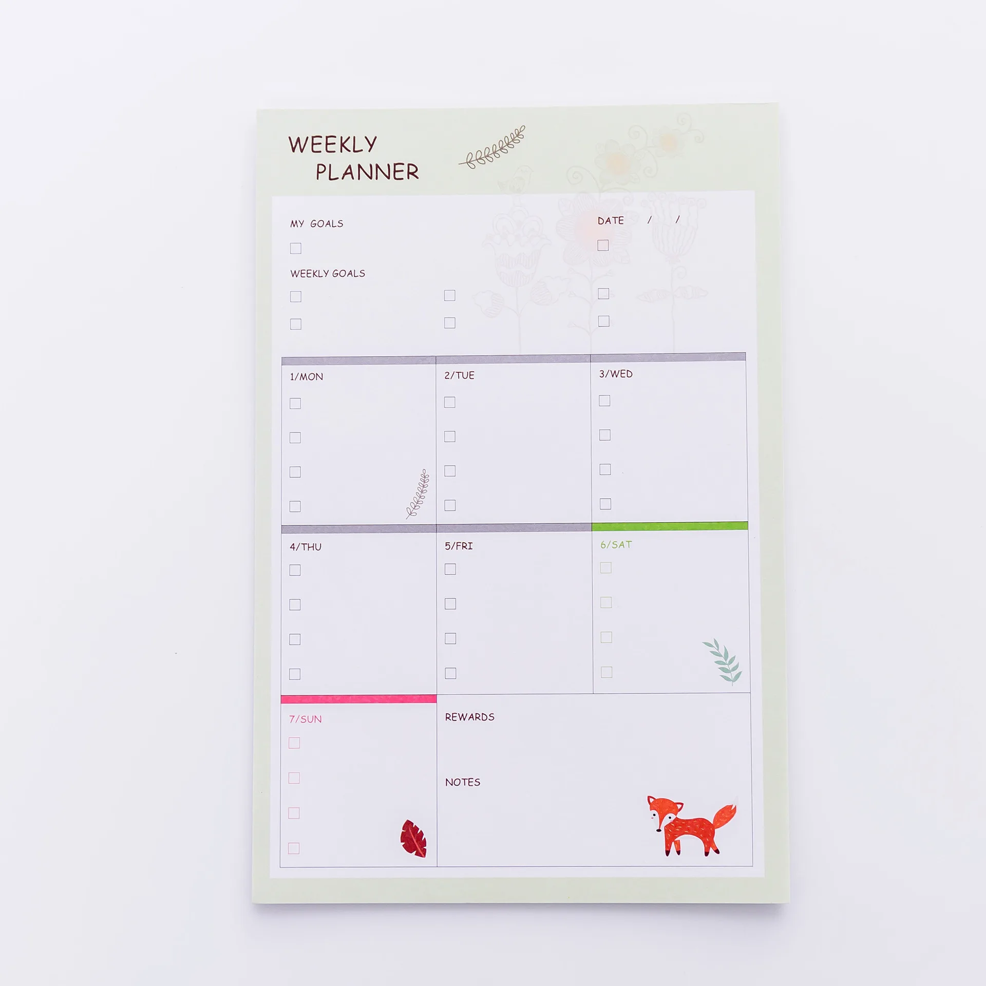Kawaii Стикеры для заметок милый Memopad ежедневный еженедельник наклейки креативные N Times заметки листы для офиса школы канцелярские принадлежности - Цвет: green weekly 1pc
