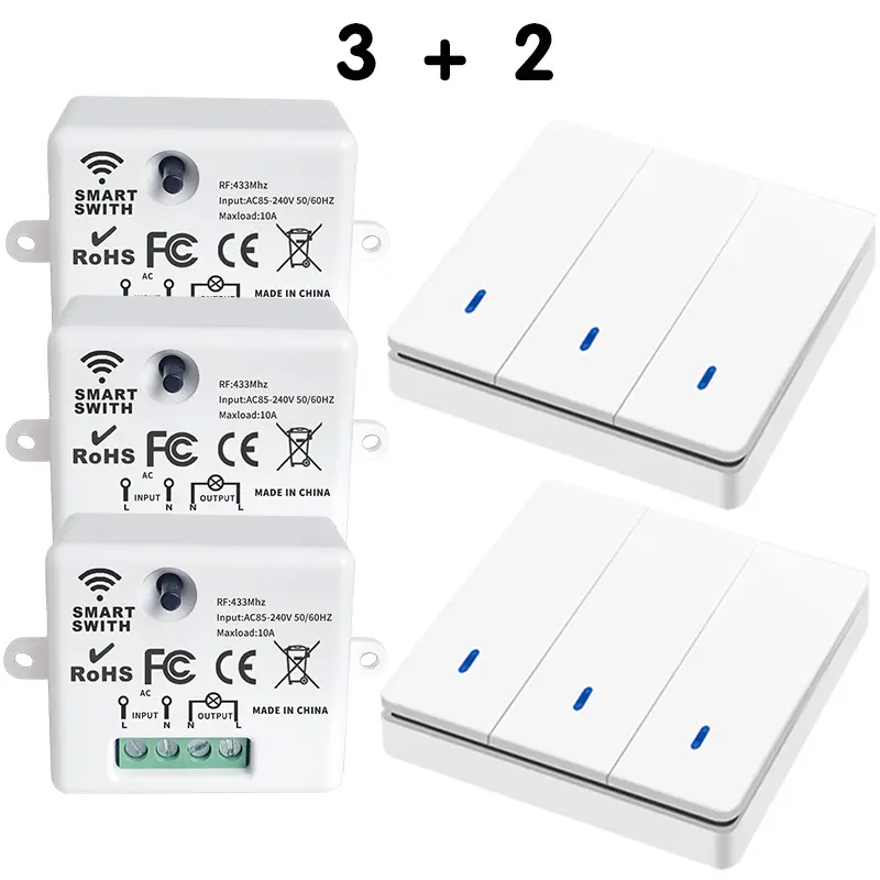 Wireless Smart Switch Light 433Mhz RF 86 Wall Panel Switch with Remote Control Mini Relay Receiver 220V Home Led Light Lamp Fan - Image 15