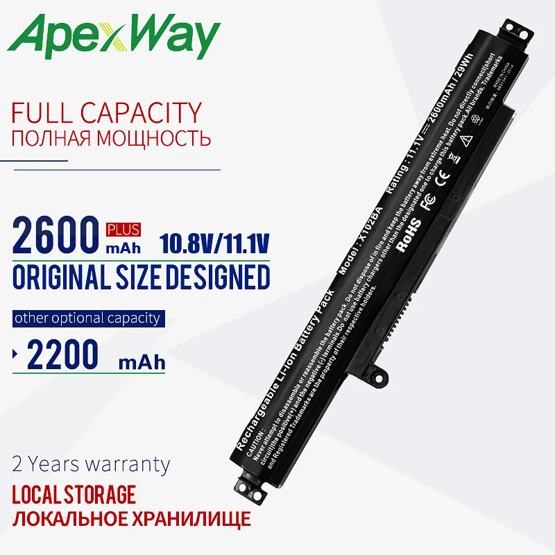 3cell 2200mAh аккумулятор для ноутбука ASUS A31N1311 VivoBook F102BA-DF047H X102B X102BA F102BA F102B | Компьютеры и