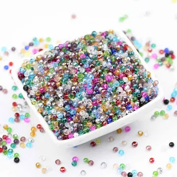 

200Pcs Mixedcolor 2x1.5mm Rondelle Faceted Glass Czech Crystal Beads For Jewelry bracelet Making Loose Spacer Bead DIY Wholesale