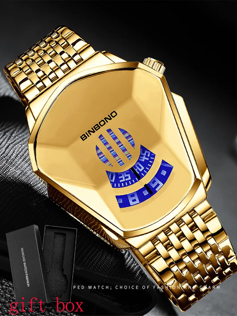 New Arrival Watch Men Waterproof Creative Wrist Watch For Male Clock Men Watch Relgio Masculino Gold Stainless Steel Wristwatch 1