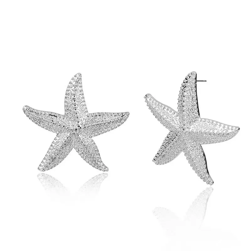 

Boho Big Starfish Earrings Ocean Sea Star Bib Studs For Women Statement Jewelry CORD