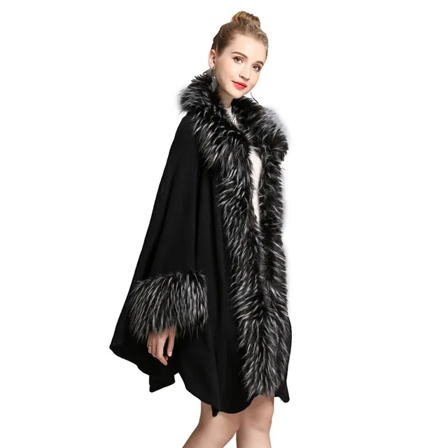 Зимнее пальто женские новые большие размеры свободная вязаная шаль кардиган из искусственного меха шаль модный темперамент высокое качественный плащ