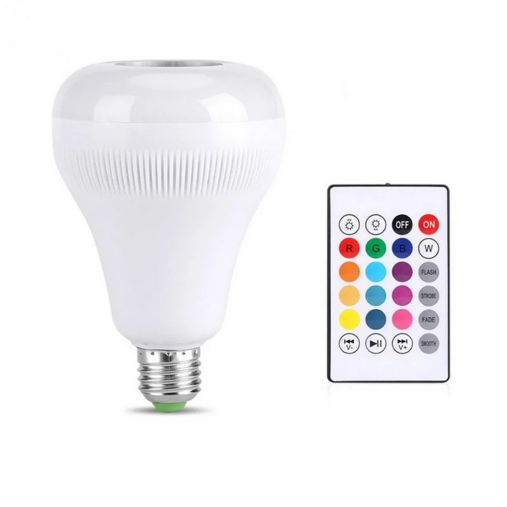 Умная музыкальная лампочка Led Красочный динамик лампа E27 беспроводной пульт дистанционного управления аудиоколонка в виде лампы 12 Вт 220 В