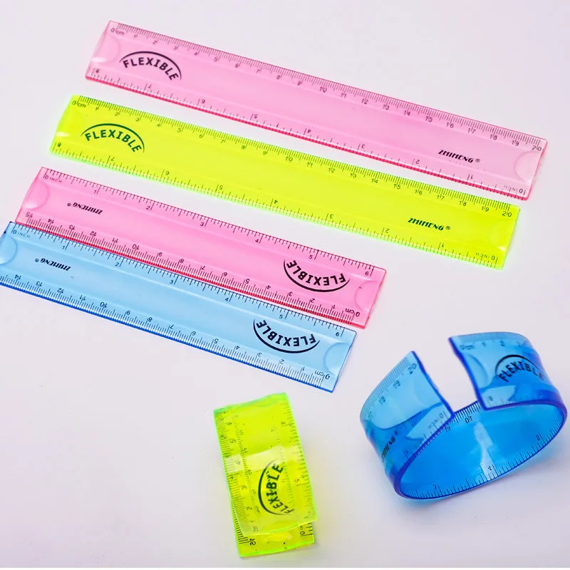 20cm Super Flexible Ruler Stationery Office School Measuring Drawing Tool Random
