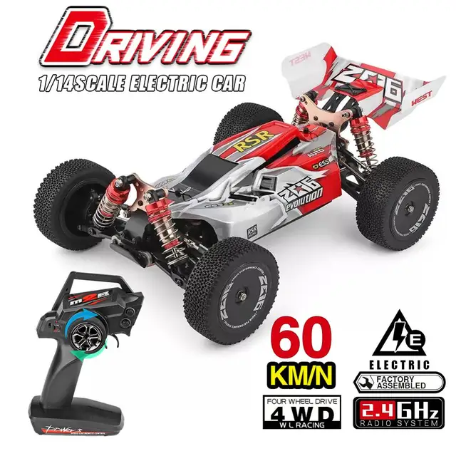 WLtoys 144001 2.4G Racing Remote Control Car Competition 60 km/h Metal Chassis 4wd Electric RC Formula Car for Christmas Gift 1