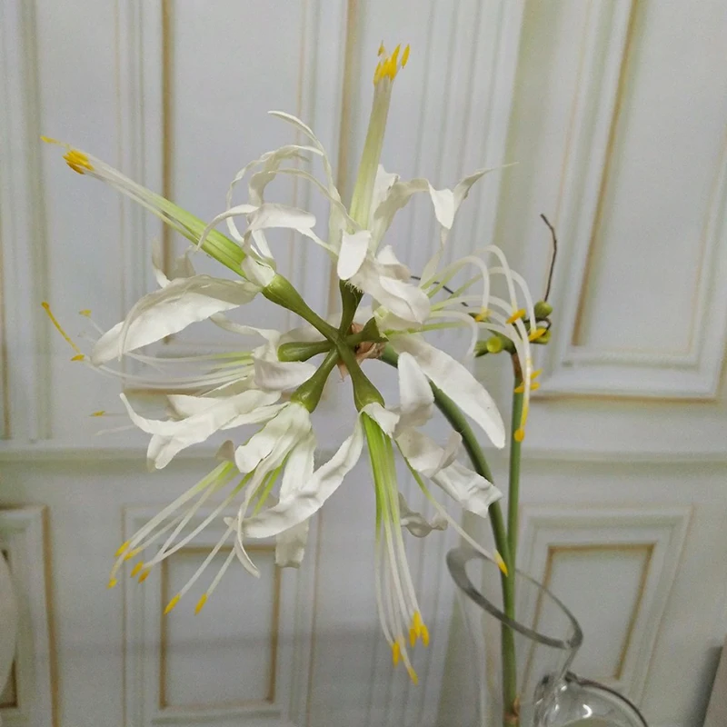 2 вилки искусственная хиганбана Цветочная ветка искусственная Орхидея шелковые цветы для дома свадебный декор стола