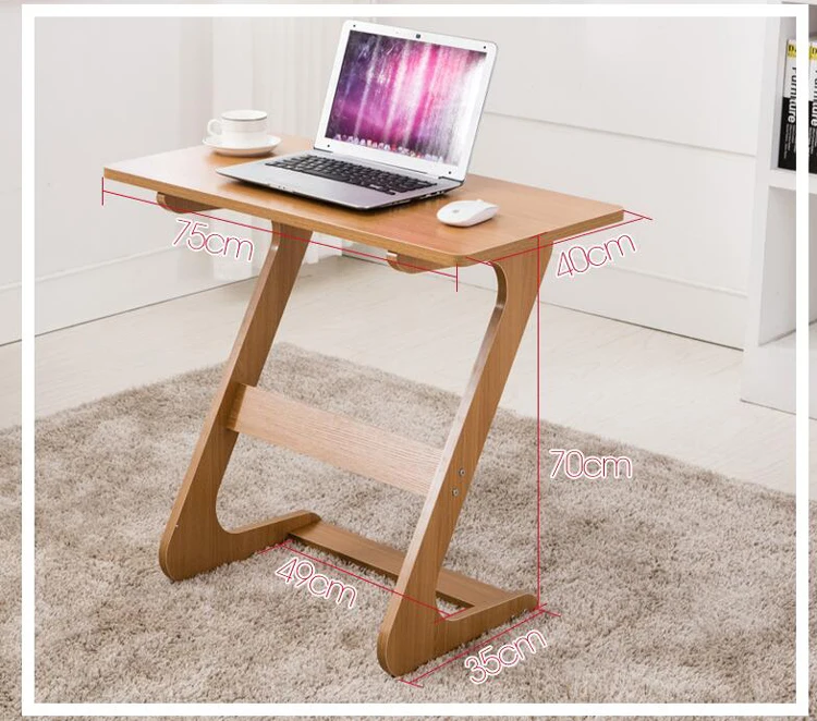 z shaped bed side laptop table computer desk with keyboard tray simple bedroom writing study table ????????? ??? ????????