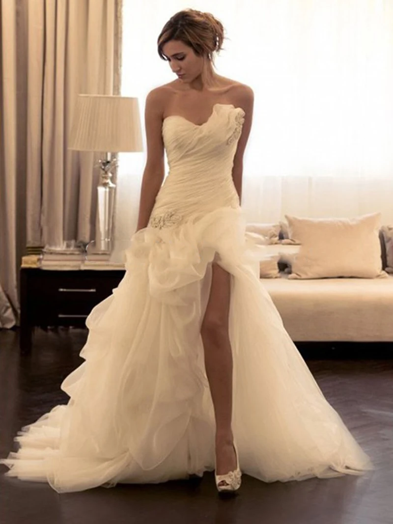 Organza-Beading-Sweetheart-Wedding-Dresses-Off-The-Shoulder-Sleeveless-Sweep-Train-Bridal-Gowns-High-Slit-Vestido (3)