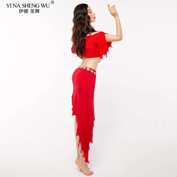 

New arrival Women Belly Dance Training Clothing Modal Outfits Girls Practice Costume Bellydance Class Wear Top + Hip Scarf Suit