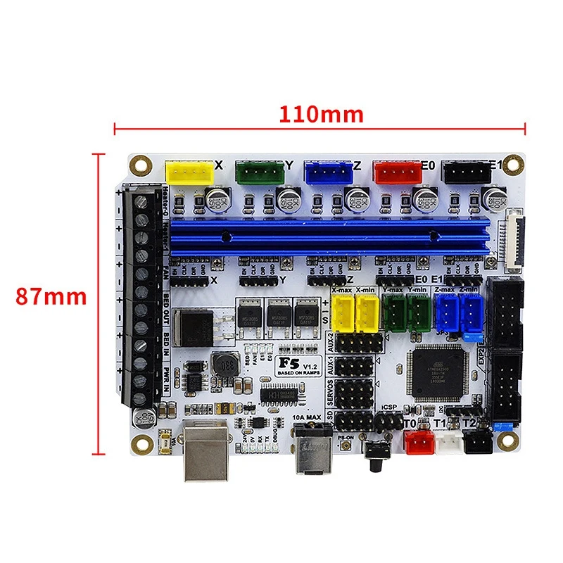 3D-принтер материнская плата F5V1.1+ Mini 12864 lcd+ 42 Шаговый двигатель x5 комплект Ramps1.4