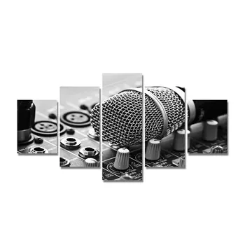 

11463 Black And White Microphone Painting Frameles Canvas Painting Decoration Art Canvas Modern Home Decoration Painting