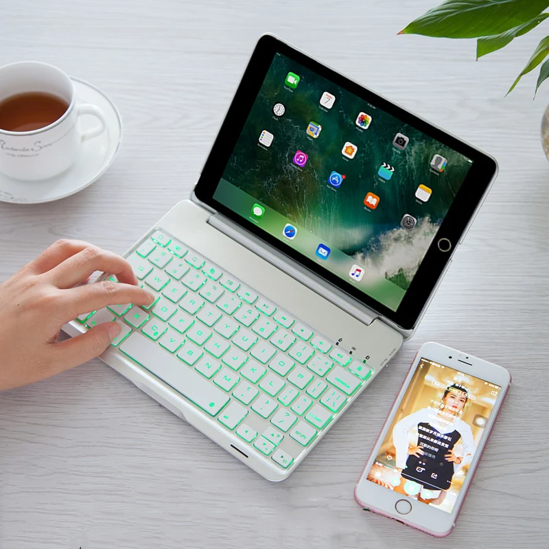 Роскошный чехол с Bluetooth клавиатурой для iPad Mini 5/ 4 алюминиевый корпус 7 цветов