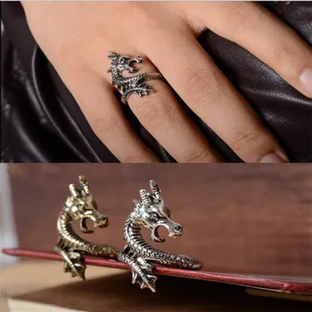 

Sale 2020 New Arrival Charms Punk Fashion Exaggerated Rings for Men and Women Vintage Retro Dragon Ring Jewelry Free Shipping