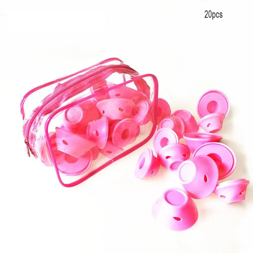 

Curlers Mushroom Bells Curlers PVC Bags The Same Curlers of Great Lady Mr. Messer Pink Blue Silicone Not Hurting Hair
