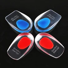 Силиконовая стелька для пятки с прозрачной внутренней увеличивающей стелькой, u-образная Подушечка Для пятки, эластичная половинная Подушечка для вставки обуви